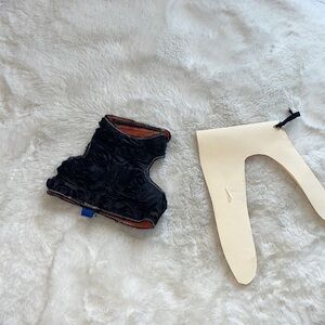 Reversible cat harness hand crafted by me black colors polyester and multi color